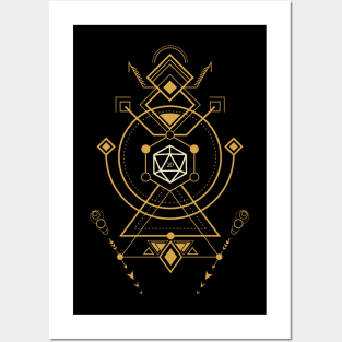 Esoteric D20 Dice Sacred Symbol Posters and Art